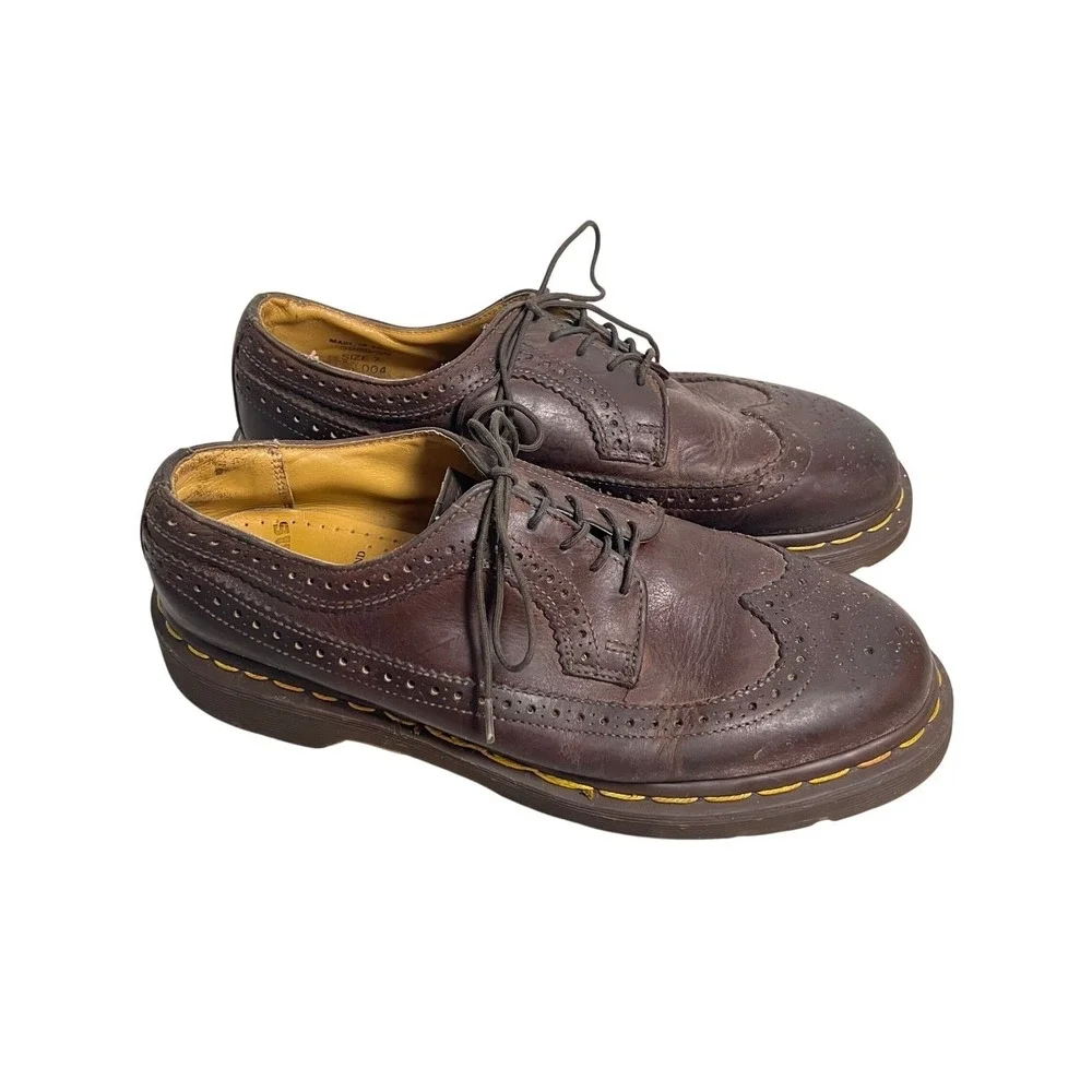 Dr Martens England 3989/59 Brown Leather Brogue Oxford Shoes Men's 7